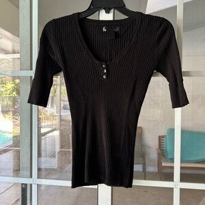 Mandee black quarter sleeve sweater top